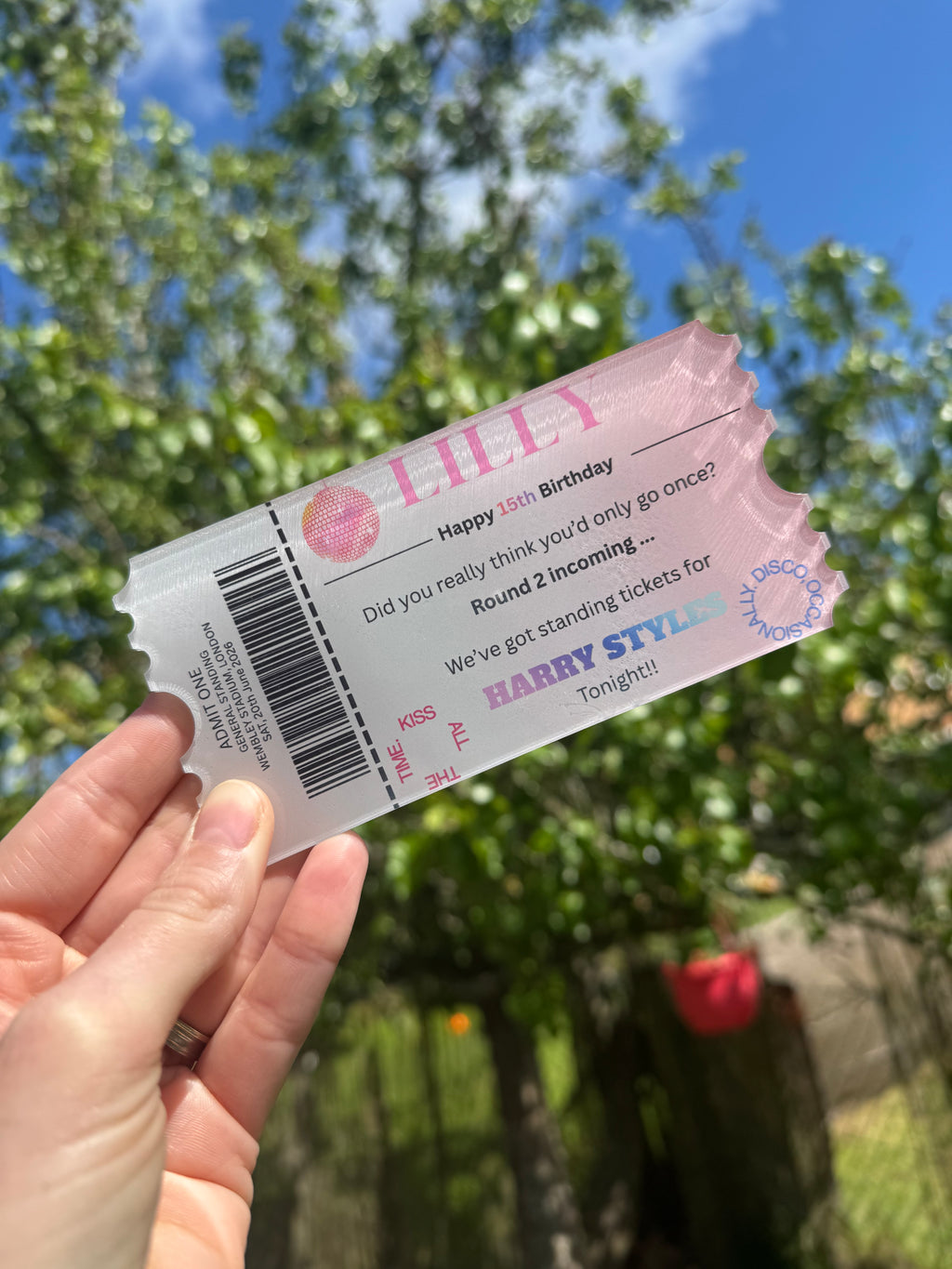 personalised keepsake tickets