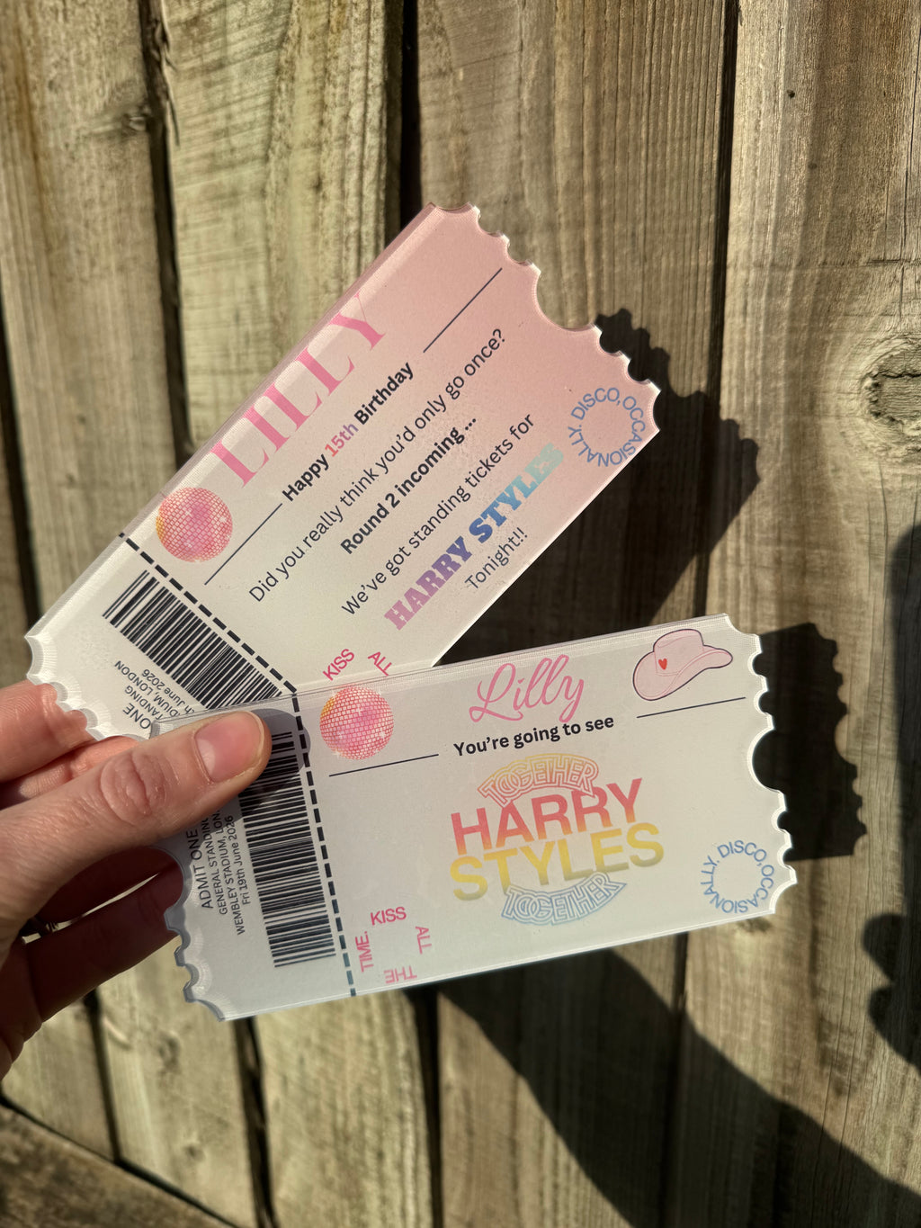 personalised keepsake tickets
