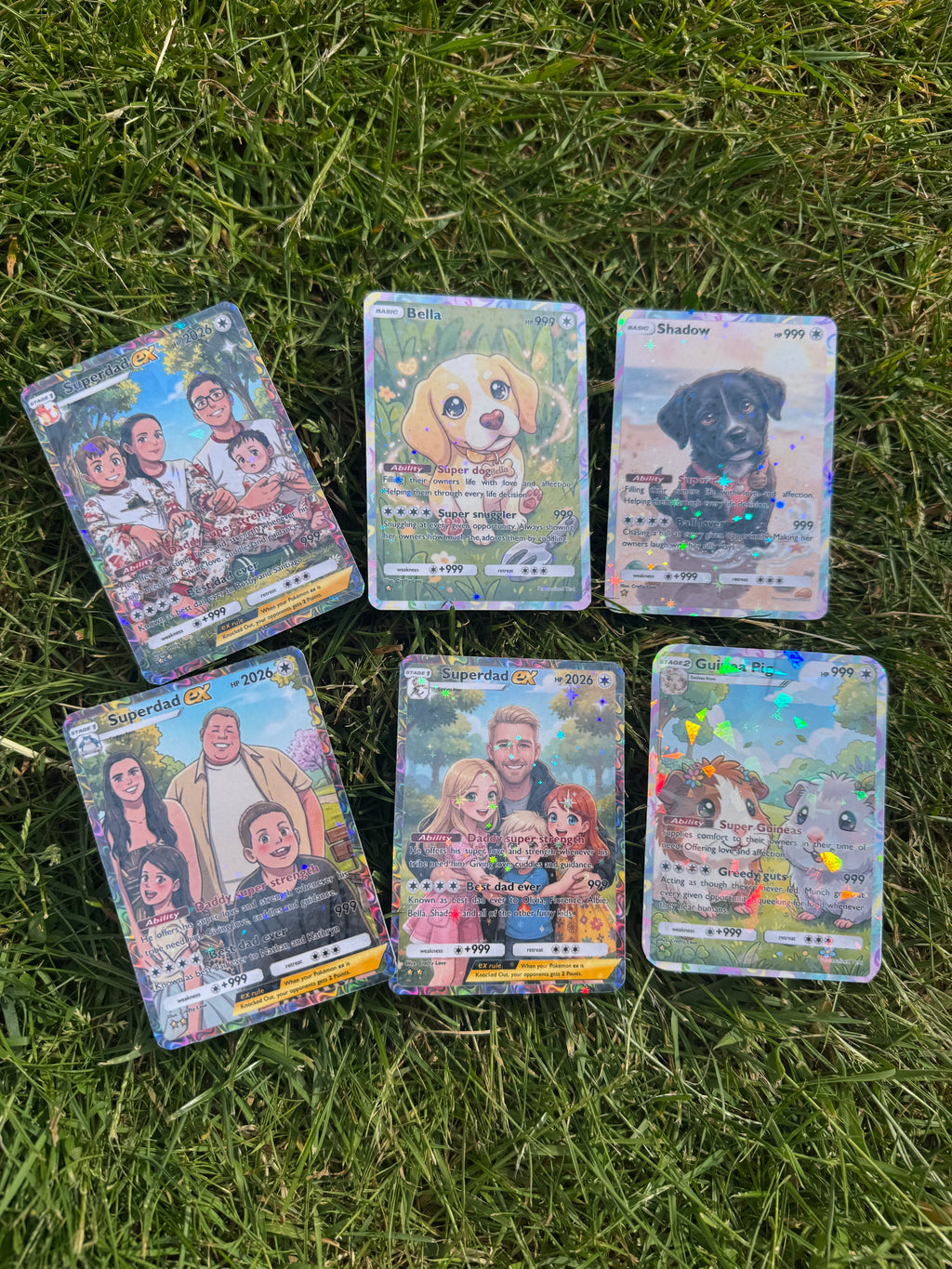 personalised Pokémon inspired cards