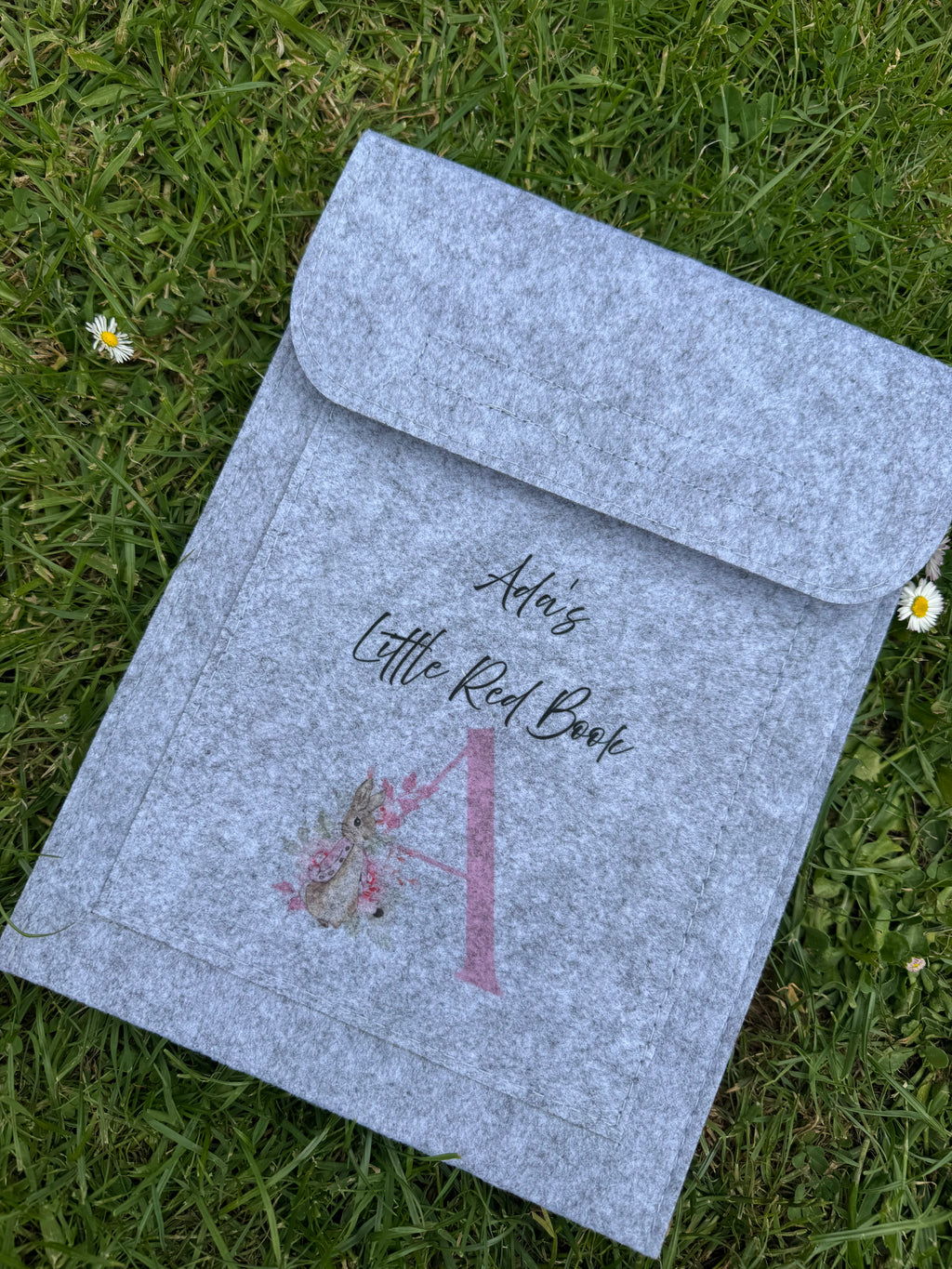 personalised little red book folder pink and blue bunny