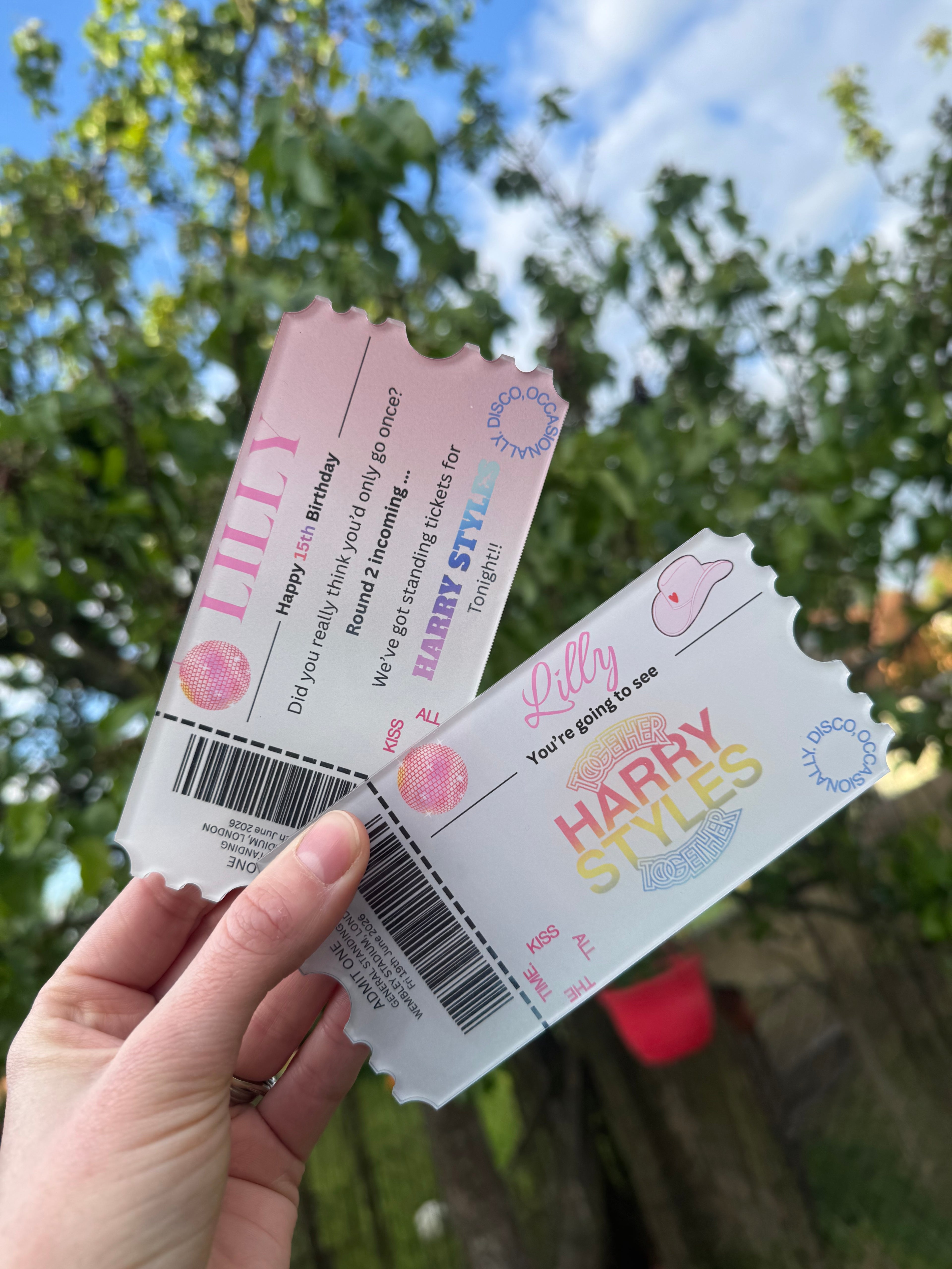 personalised keepsake tickets